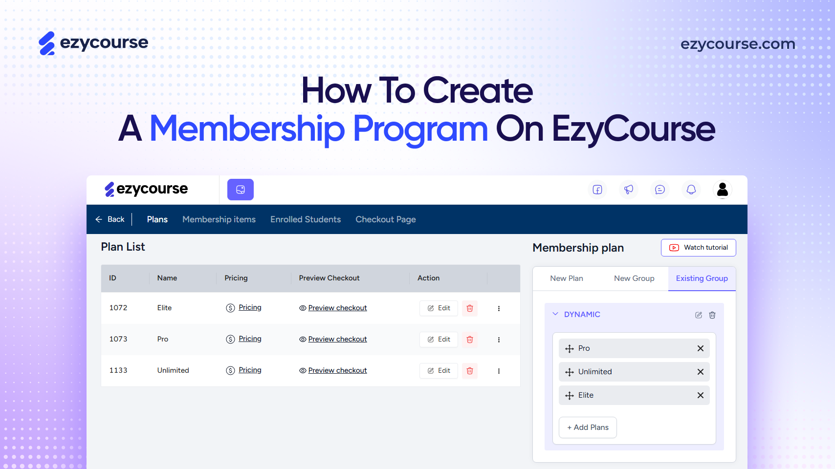 How to Create a Membership Program on EzyCourse
