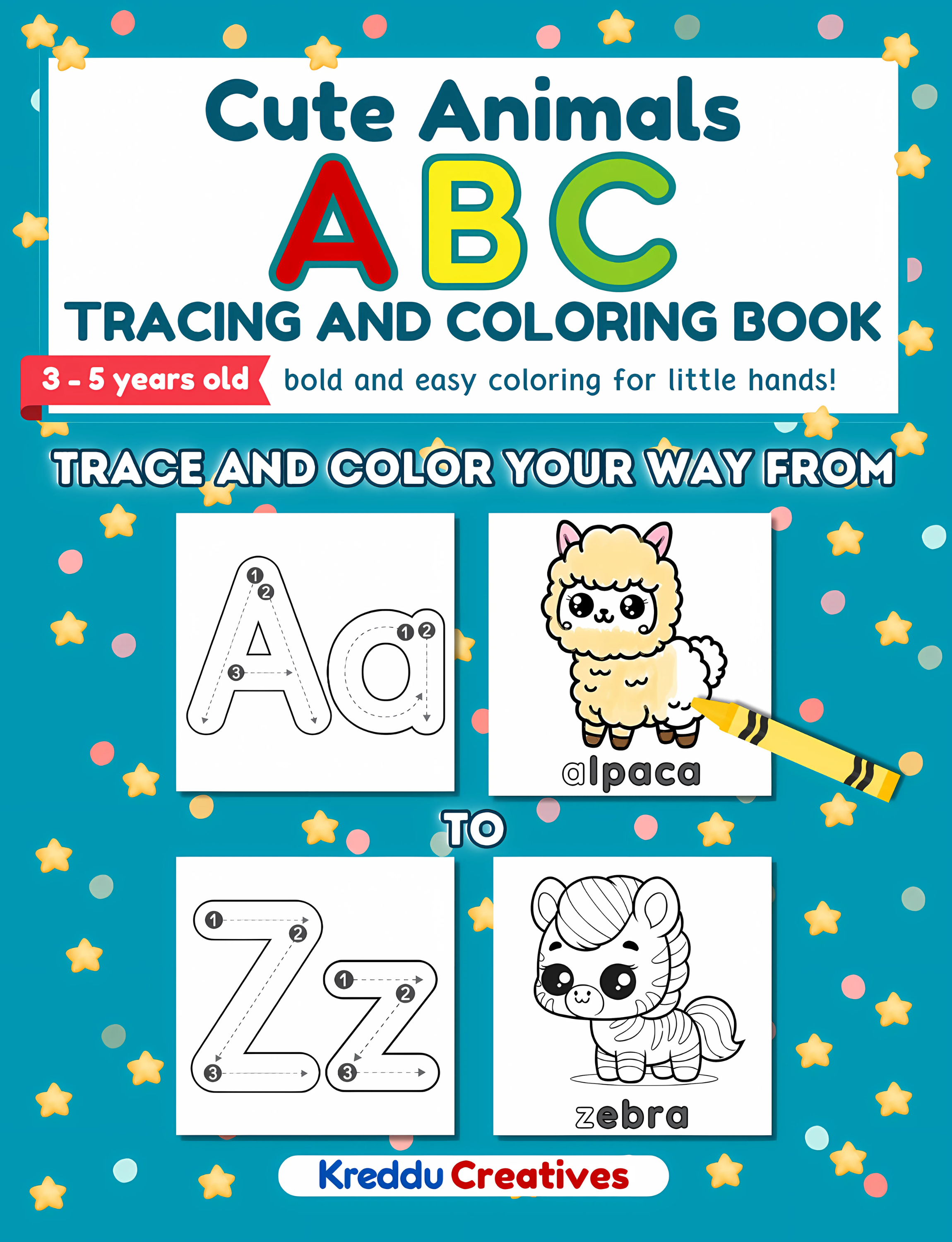 Cute Animals ABC Tracing and Coloring Book